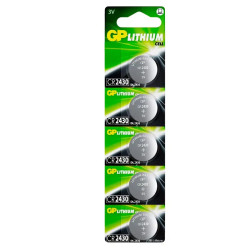 Литиевые дисковые батарейки GP Lithium CR2430 - 5 шт., каждая в своем отрывном блистере