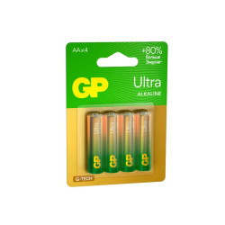 Алкалиновые батарейки GP Ultra Alkaline G-Tech 15А AA - 4 шт. на блистере