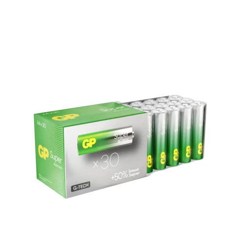 Алкалиновые батарейки GP Super Alkaline 15А АA - 30 шт. в пленке