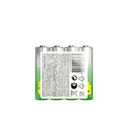 Алкалиновые батарейки GP Super Alkaline G-Tech 15А АA - 4 шт. в пленке (4 шт.)