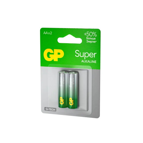 Алкалиновые батарейки GP Super Alkaline G-Tech 15А АA - 2 шт. на блистере