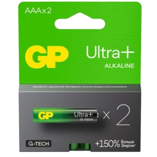 Алкалиновые батарейки c технологией G-tech GP Ultra Plus Alkaline 24А AАA - 2 шт. на блистере (2 шт.)