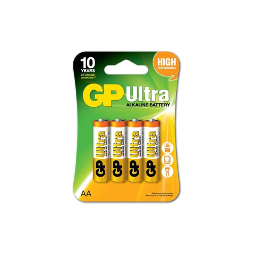 Алкалиновые батарейки GP Ultra Alkaline 15А AA - 4 шт. на блистере