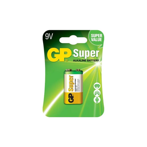 Алкалиновая батарейка GP Super Alkaline 9V Крона - 1 шт. на блистере