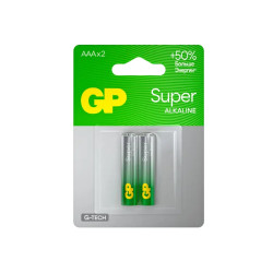 Алкалиновые батарейки GP Super Alkaline G-Tech 24А ААA - 2 шт. на блистере