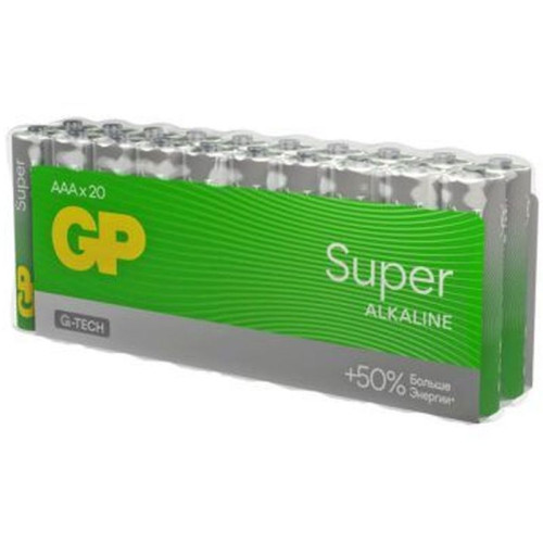 Алкалиновые батарейки GP Super Alkaline 24А ААA - 20 шт. в пленке