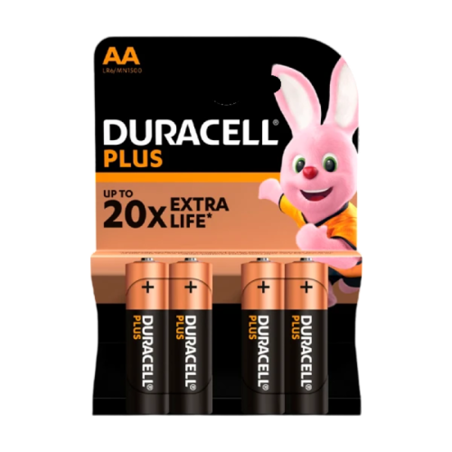 Батарейка AA/ Батарейка Duracell Plus (Power Boost) LR6 AA BL4 Alkaline 1.5V (4/80) (4 шт.)
