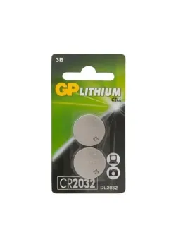 Литиевая дисковая батарейка GP Lithium CR2032 - 2 шт. в блистере