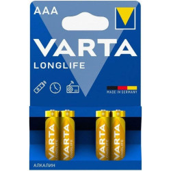 Батарейка AAA/ Батарейка Varta LONGLIFE LR03 AAA BL4 Alkaline 1.5V (4103) (4/96) (4 шт.)