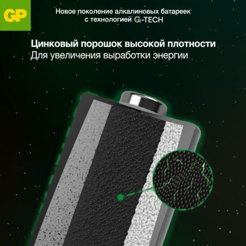 Алкалиновые батарейки c технологией G-tech GP Ultra Plus Alkaline 24А AАA - 2 шт. на блистере (2 шт.)