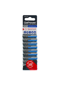 Батарейка GoPower LR03 AAA BL10 Alkaline 1.5V (10/60/360) блистер (10 шт.)