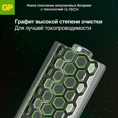 Алкалиновые батарейки c технологией G-tech GP Ultra Plus Alkaline 24А AАA - 2 шт. на блистере (2 шт.)