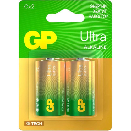 Батарея GP Ultra Alkaline 14AUA21-2CRSBC2 C (2шт) блистер