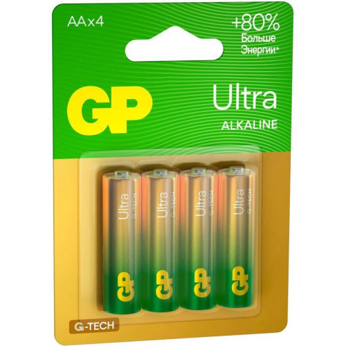 Батарея GP Ultra Alkaline 15AUA21-2CRSBC4 AA (4шт) блистер