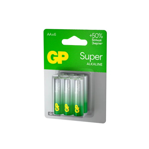 Алкалиновые батарейки GP Super Alkaline G-Tech 15А АA - 6 шт. на блистере Алкалиновые батарейки GP Super Alkaline G-Tech 15А АA - 6 шт. на блистере
