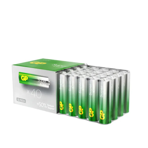Алкалиновые батарейки GP Super Alkaline 15A AA - 40 шт. в плёнке