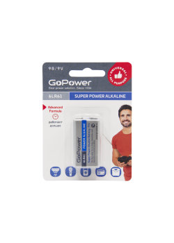 Батарейка GoPower Крона 6LR61 BL1 Alkaline 9V (1/10/240) (1 шт.)