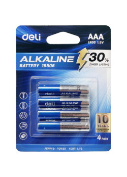 Батарея Deli E18505 AAA (4шт) блистер