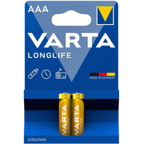 Батарейка AAA/ Батарейка Varta LONGLIFE LR03 AAA BL2 Alkaline 1.5V (4103) (2/20/100) (2 шт.)