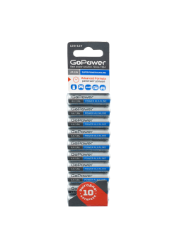Батарейка GoPower LR6 AA BL10 Alkaline 1.5V (10/60/360) блистер (10 шт.)