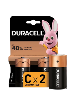 Батарейка C/ Батарейка Duracell Basic LR14 C BL2 Alkaline 1.5V (2/20/10120) (2 шт.)
