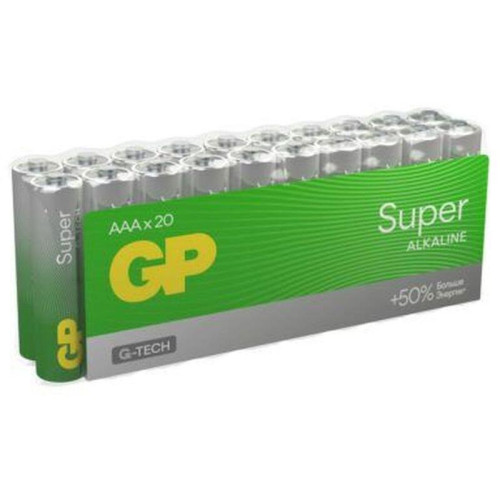 Алкалиновые батарейки GP Super Alkaline 24А ААA - 20 шт. в пленке