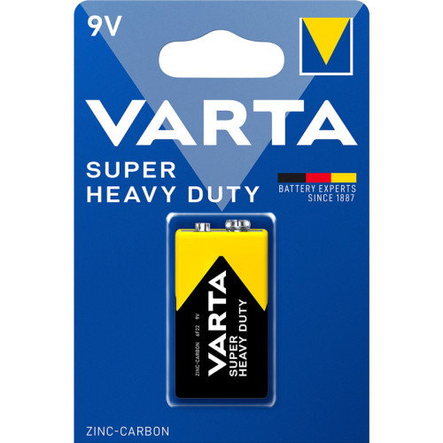 Батарейка Крона/ Батарейка Varta SUPERLIFE Крона 6F22 BL1 Heavy Duty 9V (2022) (1/10/50) (1 шт.)