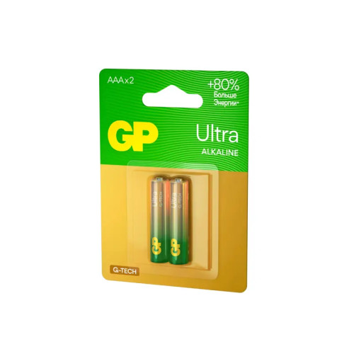Алкалиновые батарейки GP Ultra Alkaline G-Tech 24А AАA - 2 шт. на блистере