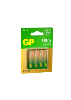 Алкалиновые батарейки GP Ultra Alkaline G-Tech 15А AA - 4 шт. на блистере