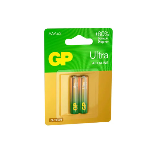 Алкалиновые батарейки GP Ultra Alkaline G-Tech 24А AАA - 2 шт. на блистере