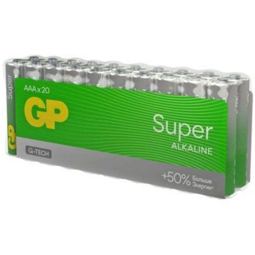 Алкалиновые батарейки GP Super Alkaline 24А ААA - 20 шт. в пленке