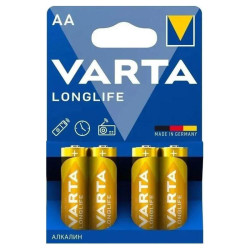 Батарейка AA/ Батарейка Varta LONGLIFE LR6 AA BL4 Alkaline 1.5V (4106) (4/80/400) (4 шт.)