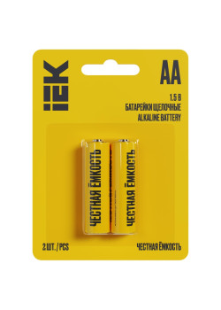 Батарейка щелочная/ Батарейка щелочная Alkaline LR06/AA (2шт/блистер) IEK