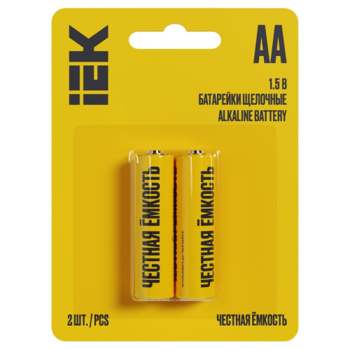 Батарейка щелочная/ Батарейка щелочная Alkaline LR06/AA (2шт/блистер) IEK