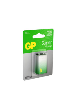 Алкалиновая батарейка GP Super Alkaline G-Tech 9V Крона - 1 шт. на блистере (1 шт.)