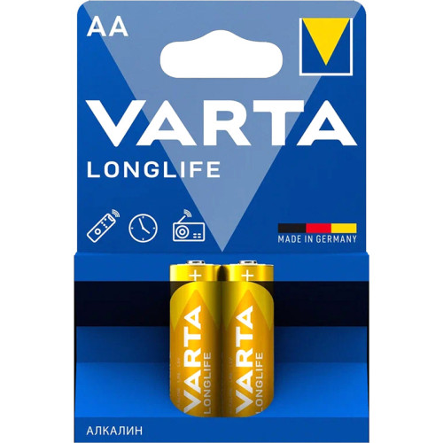 Батарея Varta Longlife LR6 Alkaline AA (2шт) блистер