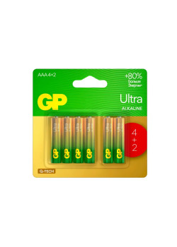 Алкалиновые батарейки GP Ultra Alkaline G-Tech 24А AАA - 4+2 шт. на промо-блистере