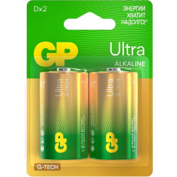 Батарея GP Ultra Alkaline 13AUA21-2CRSBC2 D (2шт) блистер