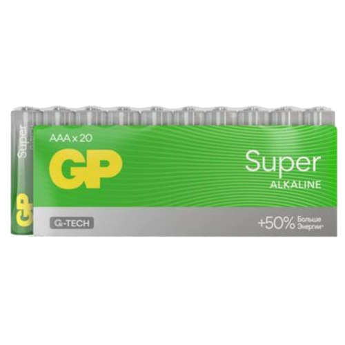 Алкалиновые батарейки GP Super Alkaline 24А ААA - 20 шт. в пленке