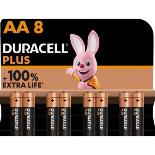 Батарейка AA/ Батарейка Duracell Plus (Power Boost) LR6 AA BL8 Alkaline 1.5V (8/96) (8 шт.)