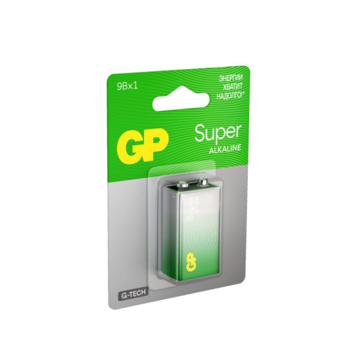 Батарейка алкалиновая/ Батарейка алкалиновая GP Super Alkaline G-Tech 9V Крона - 1 шт. на блистере