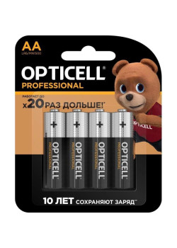 Батарея Opticell Professional LR6 AA (4шт) блистер