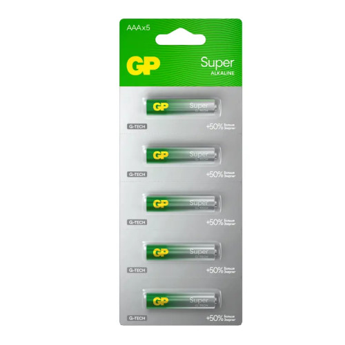 Алкалиновые батарейки GP Super Alkaline G-Tech 24А ААA - 1 шт. на отрывных блистерах