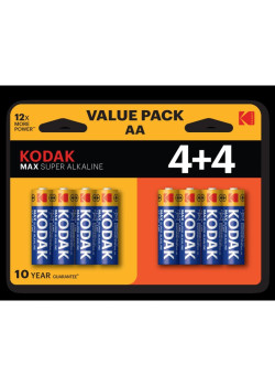 Батарейка/ Батарейка Kodak LR6 4+4BL MAX SUPER Alkaline AA