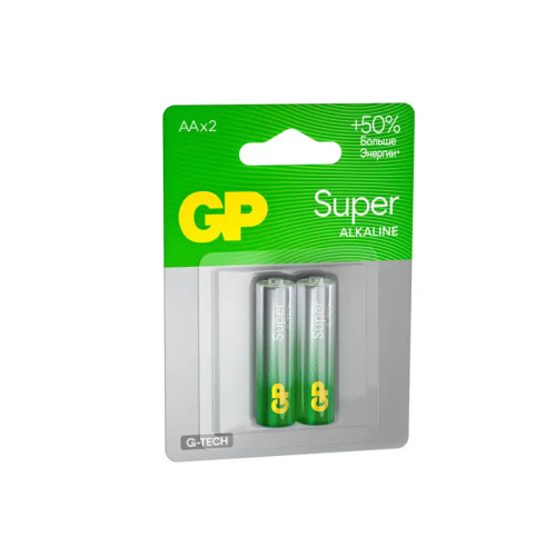Алкалиновые батарейки GP Super Alkaline G-Tech 15А АA - 2 шт. на блистере