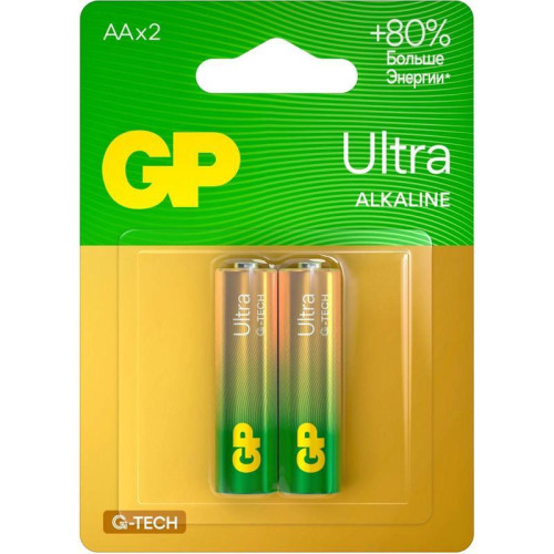 Батарея GP Ultra Alkaline 15AUA21-2CRSBC2 AA (2шт)