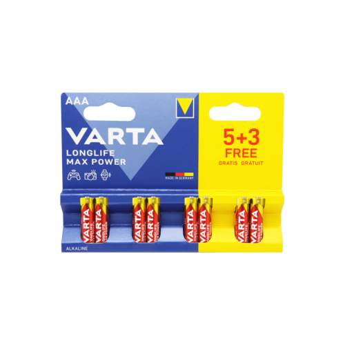 Батарейка AAA/ Батарейка Varta LONGLIFE MAX POWER (MAX TECH) LR03 AAA BL8 Alkaline 1.5V (4703) (8/160) (8 шт.)