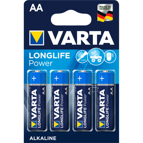 Батарейка AA/ Батарейка Varta LONGLIFE POWER (HIGH ENERGY) LR6 AA BL4 Alkaline 1.5V (4906) (4/80/400) (4 шт.)