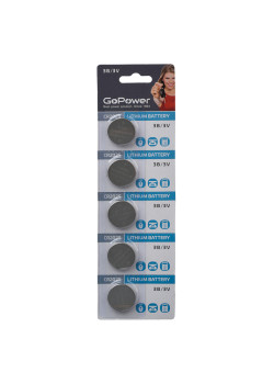 Батарейка GoPower CR2025 BL5 Lithium 3V (5/100/2000) блистер (5 шт.)