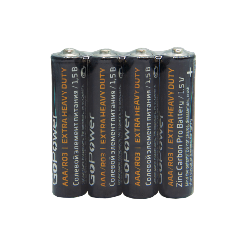 Батарейка GoPower R03 AAA Shrink 4 Heavy Duty 1.5V (4/60/1200) (4 шт.) Батарейка GoPower R03 AAA Shrink 4 Heavy Duty 1.5V (4/60/1200) (4 шт.)